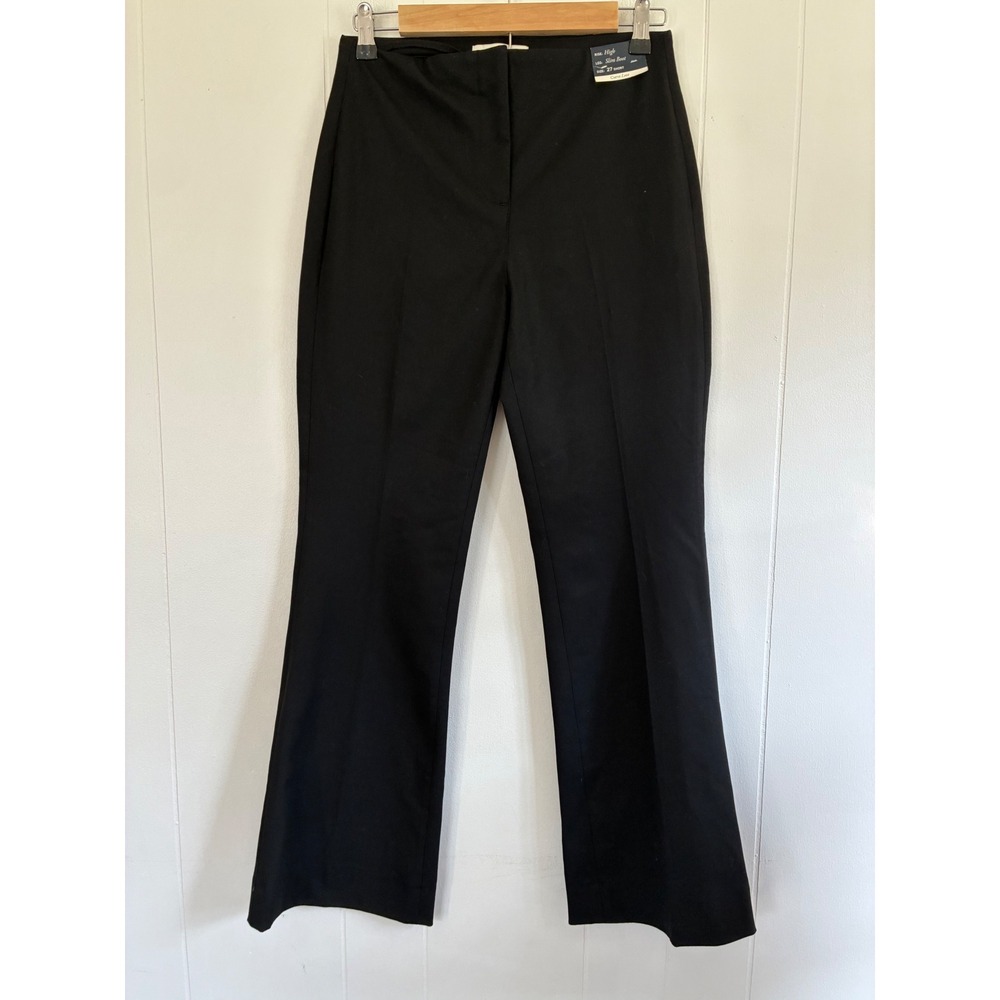 NWT Abercrombie & Fitch Curve Love High Rise Slim Bootcut Pants Black 27 4S